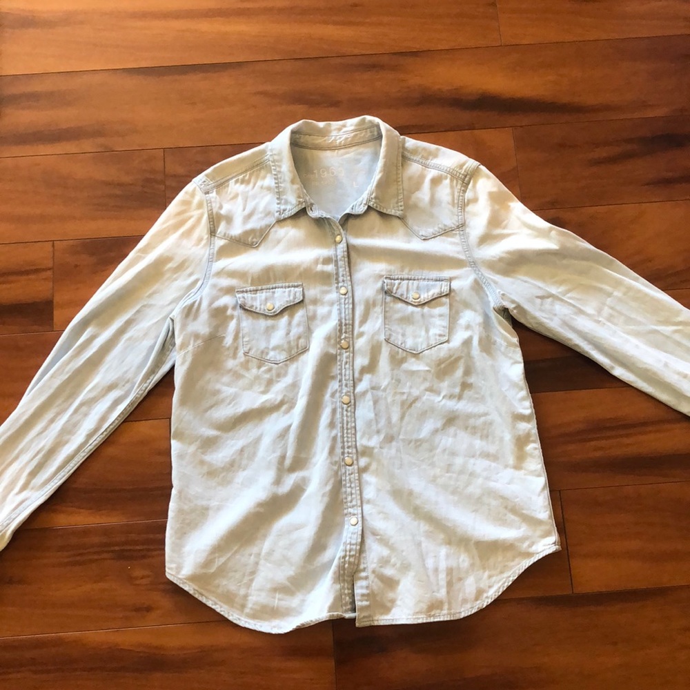 “Denim” button up shirt